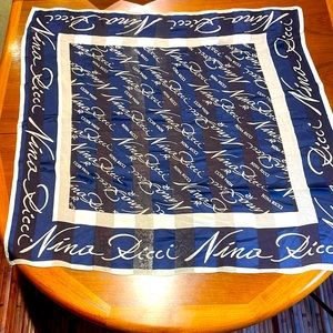 Nina Ricci silk scarf logo